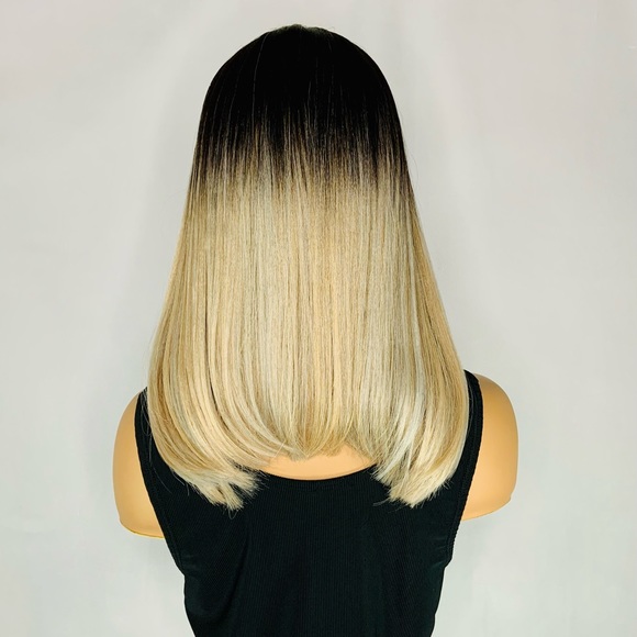 Ombre Slate Brown Mix Color Premium Synthetic Wig - Picture 8 of 8